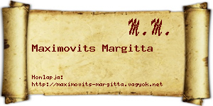 Maximovits Margitta névjegykártya